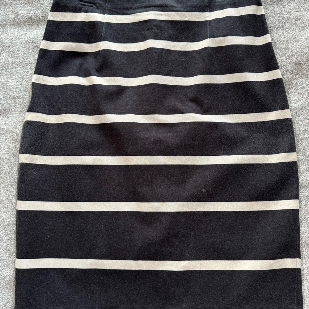 Banana Republic Black and White Striped Pencil Skirt